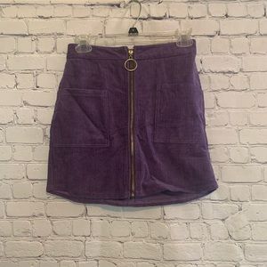 Purple Corduroy Mini Skirt